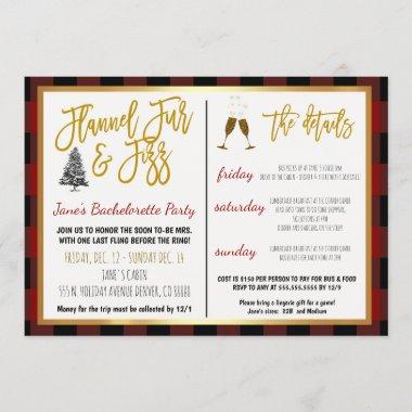Flannel Fur and Fizz Party Invitations