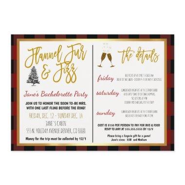 Flannel Fur and Fizz Party Invitations