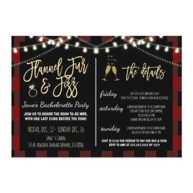 Flannel Fur and Fizz Party Invitations