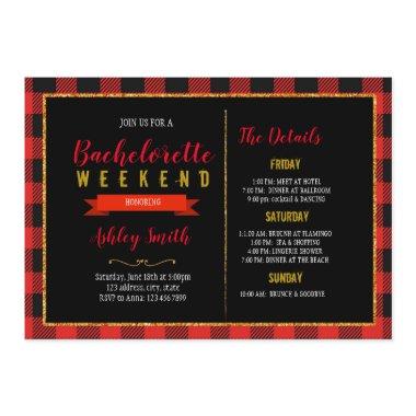 Flannels fur and fizz bachelorette Invitations