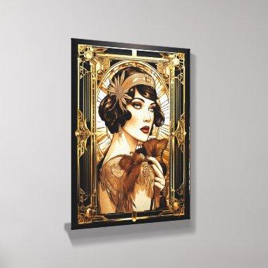 Flapper girl brunette great gatsby theme decor canvas photo tile
