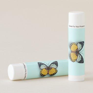 Flavored Lip Balm With Blue and Orange Butterfly