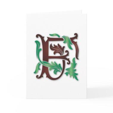 Fleur-de-lis F Monogram Holiday Invitations