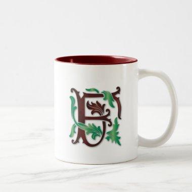 Fleur-de-lis F Monogram Two-Tone Coffee Mug