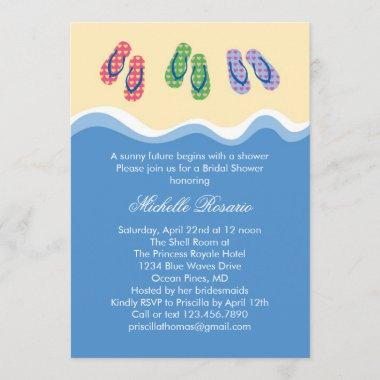 Flip Flops Beach Bridal Shower Invitations