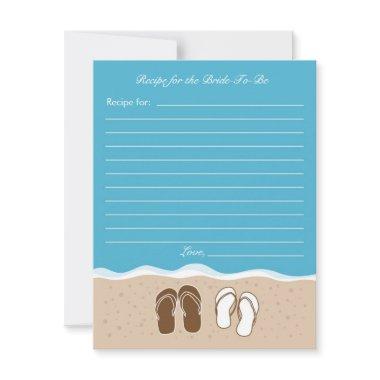 Flip Flops Bridal Shower Recipe Invitations