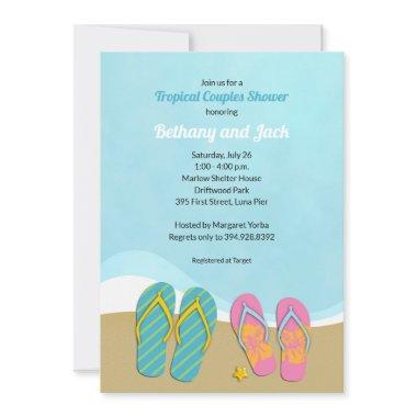 Flip Flops Tropical Bridal Shower Invitations