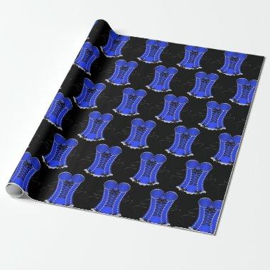 Flirty Blue Corset Wrapping Paper
