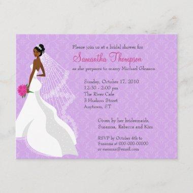 Flirty Lilac 2 Bridal Shower Invitations