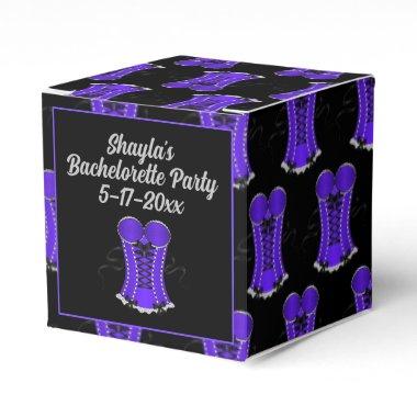 Flirty Purple Corset Cube Favor Boxes