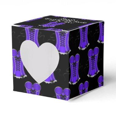 Flirty Purple Corset Heart Favor Boxes