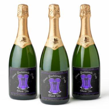 Flirty Purple Corset Sparkling Wine Label