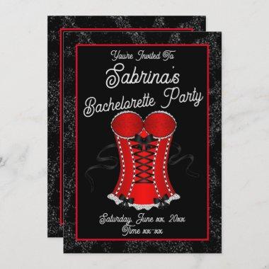 Flirty Red Corset Invitations