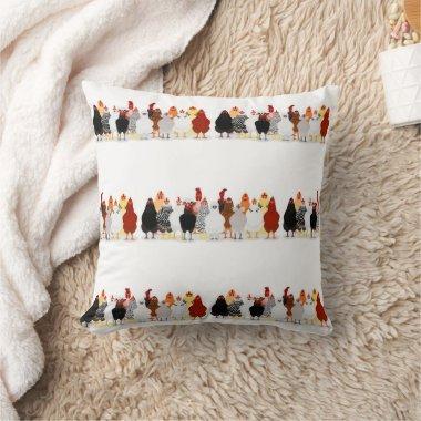 **FLOCK OF CHICKENS** THROW PILLOW