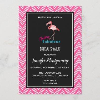 Flocking Fabulous w/ Pink Flamingo Bridal Shower Invitations