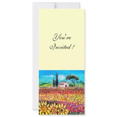 FLORA IN TUSCANY/ Fields ,Poppies and Sunflowers Invitations