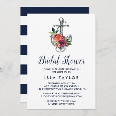 Floral Anchor | Autumn Bridal Shower Invitations