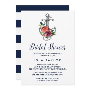 Floral Anchor | Autumn Bridal Shower Invitations