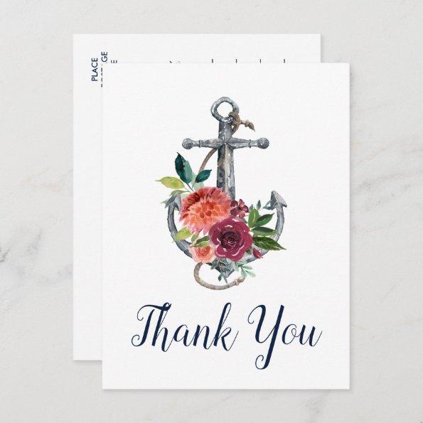 Floral Anchor | Autumn Thank You PostInvitations