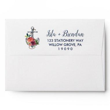 Floral Anchor | Autumn Wedding Invitations Envelope