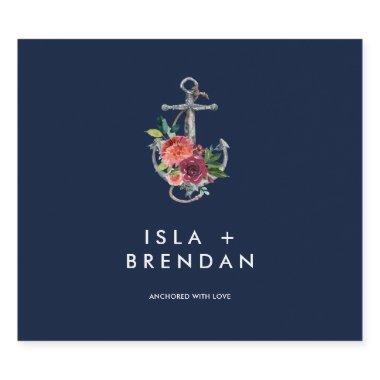 Floral Anchor | Navy Autumn Anchored with Love Liquor Bottle Label