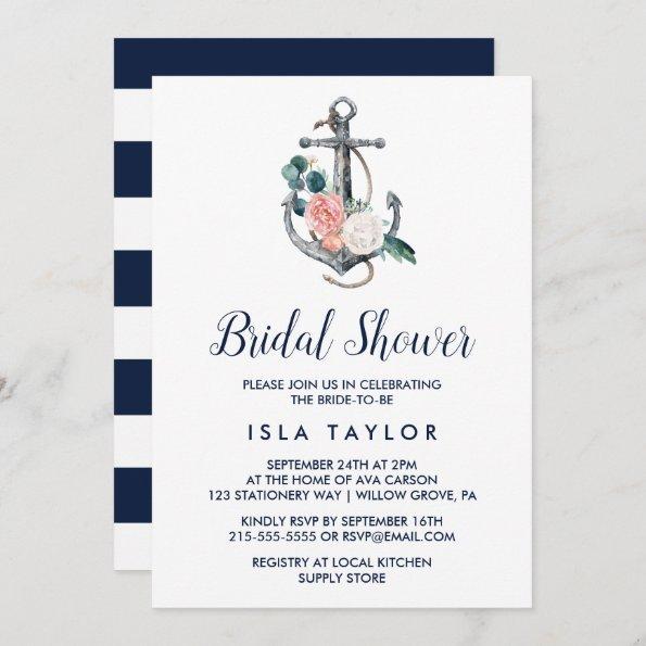 Floral Anchor | Summer Bridal Shower Invitations