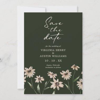Floral and Green Save The Date