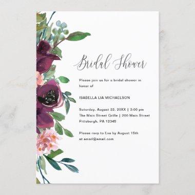 Floral and Greenery Bridal Shower Invitations
