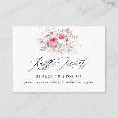 Floral and Lace Bridal Shower Raffle Ticket Enclosure Invitations