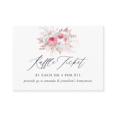 Floral and Lace Bridal Shower Raffle Ticket Enclosure Invitations