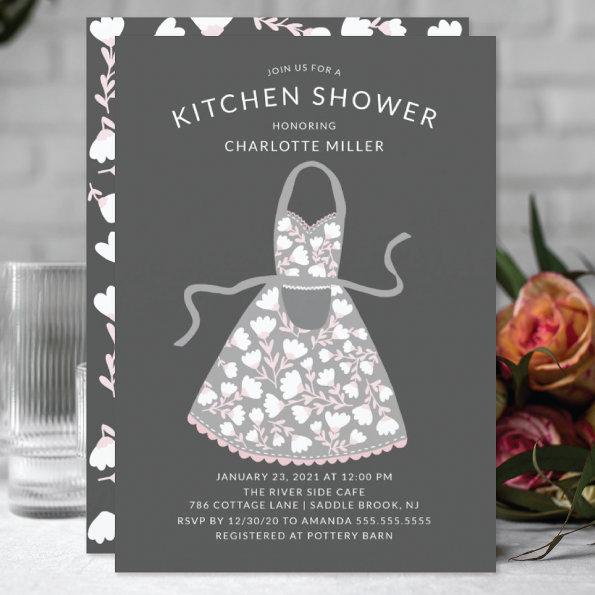 Floral Apron Bridal Kitchen Shower Invitations