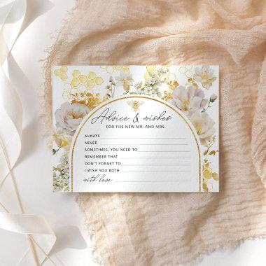 Floral bee advice and wishes bridal shower Invitations