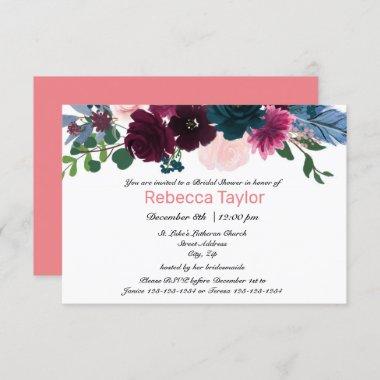 Floral Blooms Pink - 3x5 Bridal Shower Invitations