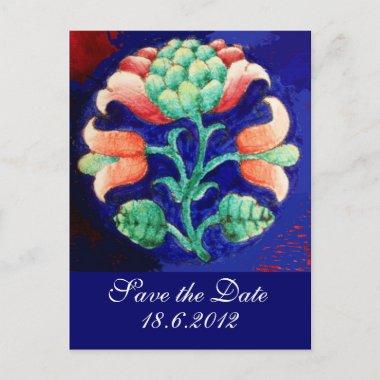 FLORAL , blue pink green Announcement PostInvitations