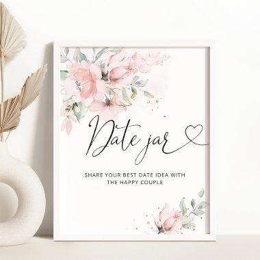 Floral blush date night ideas. Date jar bridal Pos Poster