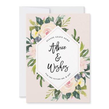 Floral Blush Handwritten Advice & Wishes Mr & Mrs