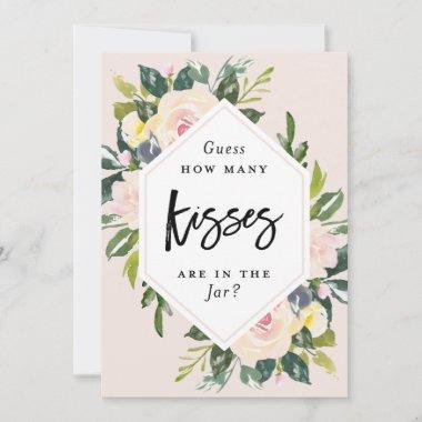Floral Blush Handwritten Guessing Kisses in Jar