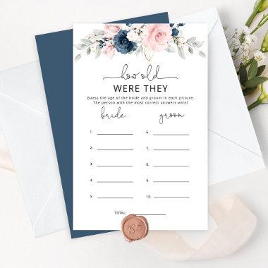 Floral blush navy How old were they bridal game