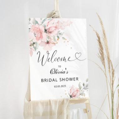 Floral blush pink bridal shower welcome foam board