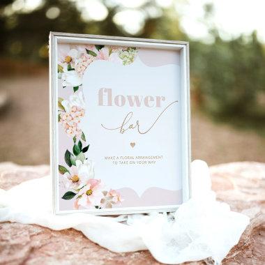 Floral blush pink Flower bar Poster
