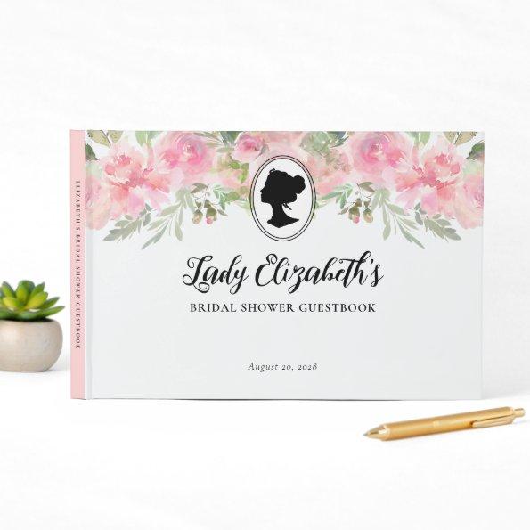 Floral Blush Pink Vintage Regency  Guest Book