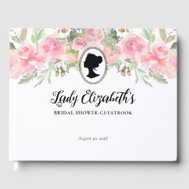 Floral Blush Pink Vintage Regency  Guest Book
