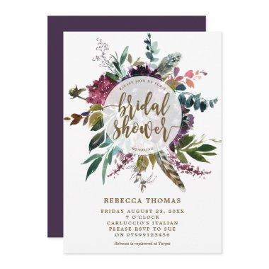 floral boho feathers