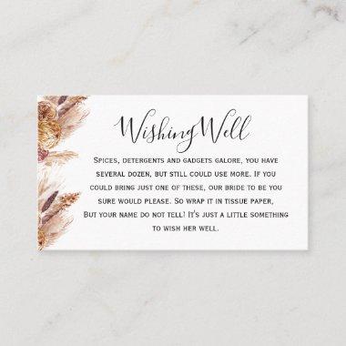 Floral Boho Pampas Wishing Well Bridal Shower Invitations