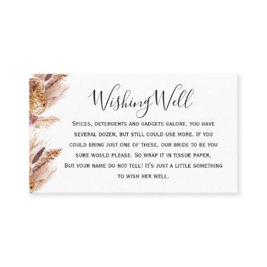 Floral Boho Pampas Wishing Well Bridal Shower Invitations