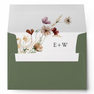 Floral Boho Sage Wedding Envelope