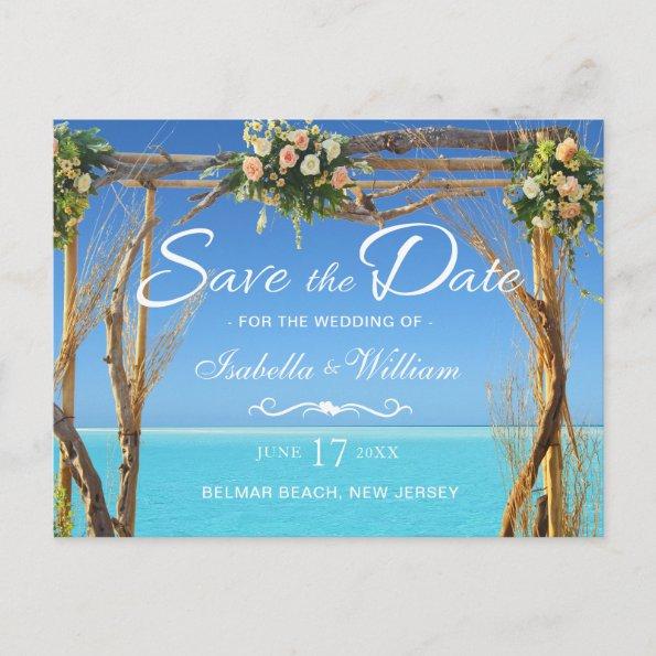 Floral Boho Summer Beach Wedding Save the Date Announcement PostInvitations