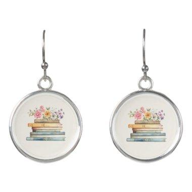 Floral Books Earrings