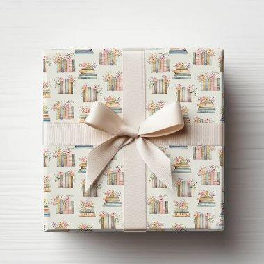 Floral Books Wrapping Paper