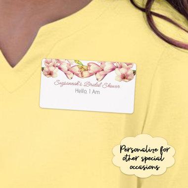 Floral Border  Paper Label Name Tag